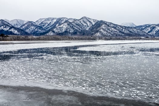 The landscape of the Lake Kussharo in Shiretoko of Hokkaido, Japan.