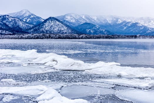 The landscape of the Lake Kussharo in Shiretoko of Hokkaido, Japan.