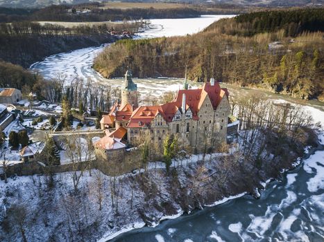 Czocha Castle in winter, Silesia, Poland