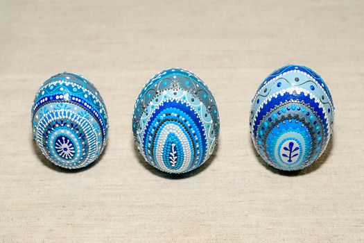 Easter eggs, hand-painted with acrylic paints.