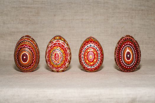 Easter eggs, hand-painted with acrylic paints.