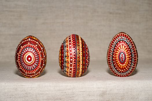 Easter eggs, hand-painted with acrylic paints.