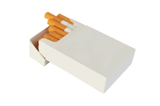 Pack of cigarettes isolated on white background 