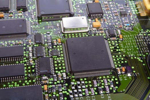 Detail of the front of a printed circuit board