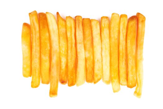 French fries on white background 