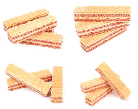 Sweet wafers isolated on a white background