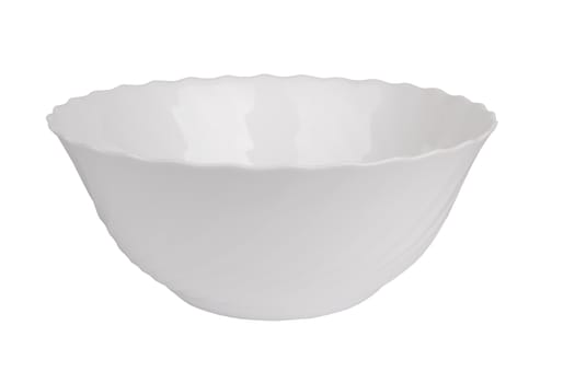 White ceramic bowl on white background 