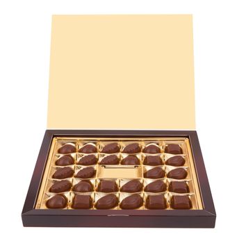 Box with chocolates isolated on a white background 