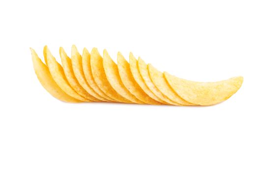 Potato chips isolated on a white background