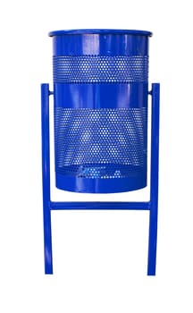 dark blue refuse bin isolated on a white