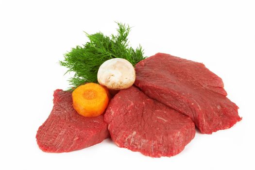 raw meat isolated on white