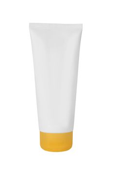 A tube of toothpaste, cream or gel isolated on white background 