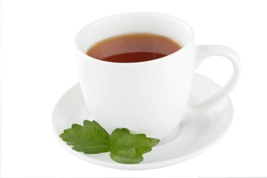 Cup of black tea. Isolated on white background 