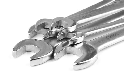 A set of spanners over white background 