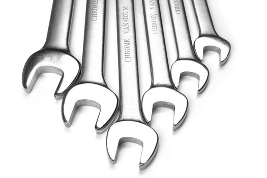 A set of spanners over white background