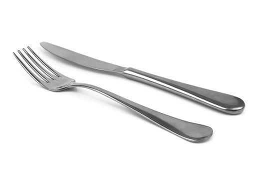 knife and fork isolated over white background 