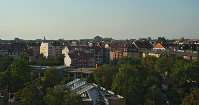 View from balcony on buildings in Novi Sad, Serbia