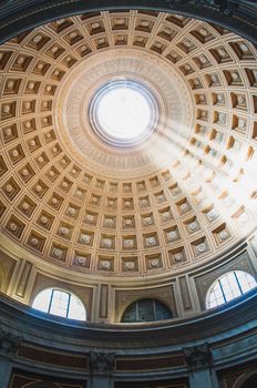 The ceiling of the Sala Rotonda at the Vatican Museum in Rome, Italy