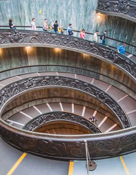 Bramante double helix staircase at the Vatican Museum in Rome, Italy