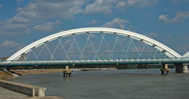 New bridge over Danube in Novi Sad, Serbia