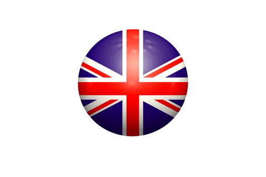 Ball with Union Jack on white background