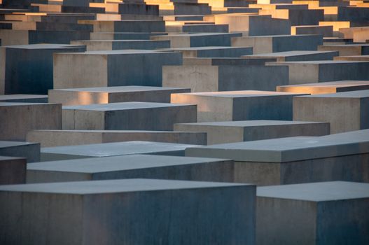 Berlin, Germany - May 10, 2016: The Holocaust memorial in Berlin was erected to remember the atrocities in German camps of death during WWII