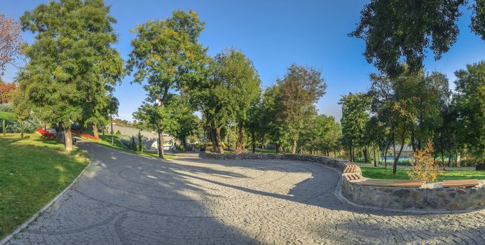 Panoramic view in the Istanbul park in Odessa, Ukraine on a sunny autumn morning