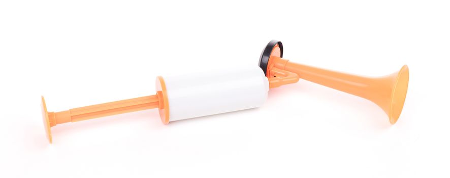 Manual air horn isolated on a white background
