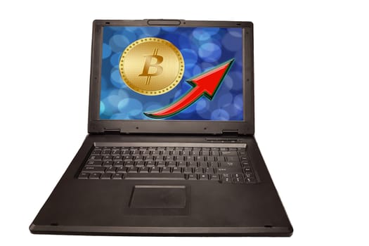 Cryptocurrency graph on virtual screen. Business, Finance and technology concept. Bitcoin, Ethereum