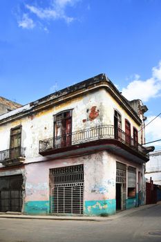 facade of an old building in Old Havana, Cuba