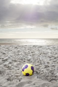 soccer ball on ballybunion beach in county kerry ireland