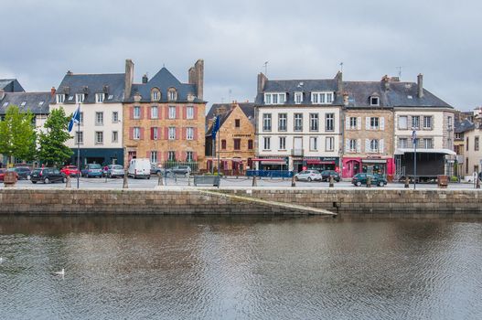 Downtown Landerneau in Finistère, France