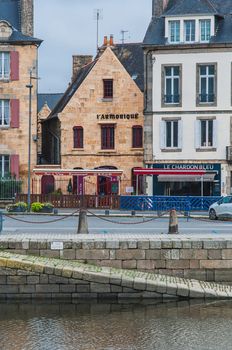 Downtown Landerneau in Finistère, France