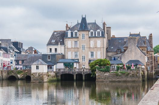 Downtown Landerneau in Finistère, France