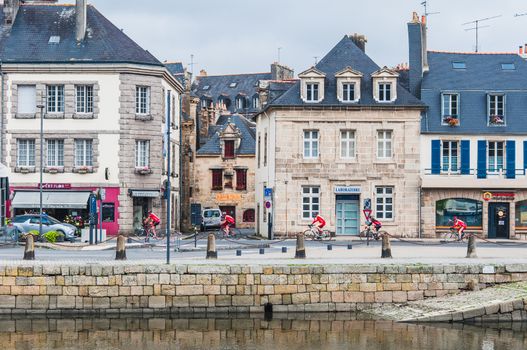 Downtown Landerneau in Finistère, France
