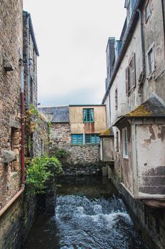 Downtown Landerneau in Finistère, France