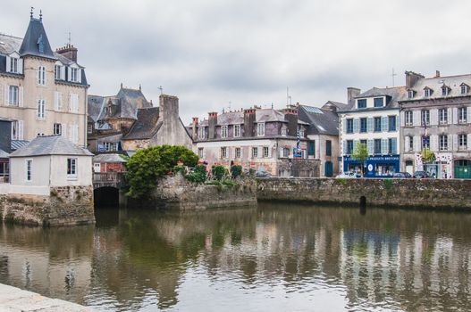 Downtown Landerneau in Finistère, France