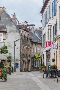 Downtown Landerneau in Finistère, France