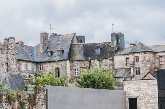 Downtown Landerneau in Finistère, France