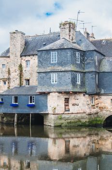 Rohan bridge in the city center of Landerneau in the Finistère in France