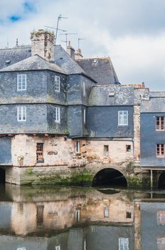 Rohan bridge in the city center of Landerneau in the Finistère in France