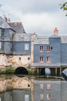 Rohan bridge in the city center of Landerneau in the Finistère in France