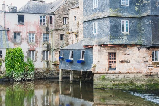 Rohan bridge in the city center of Landerneau in the Finistère in France