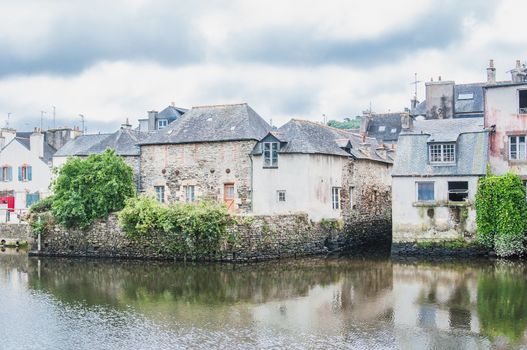 Rohan bridge in the city center of Landerneau in the Finistère in France