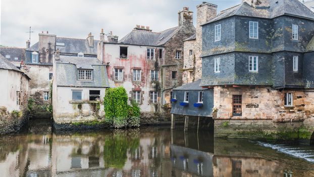 Rohan bridge in the city center of Landerneau in the Finistère in France