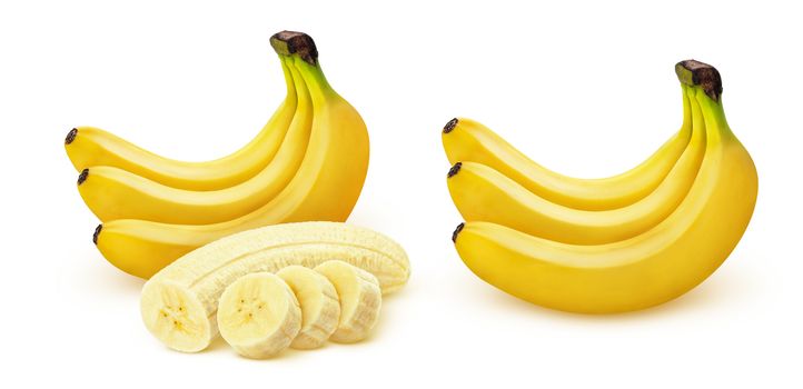 Banana. Bunch of bananas isolated on white background with clipping path