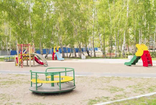 Colorful children's Playground in the Park. Summer, vacation,