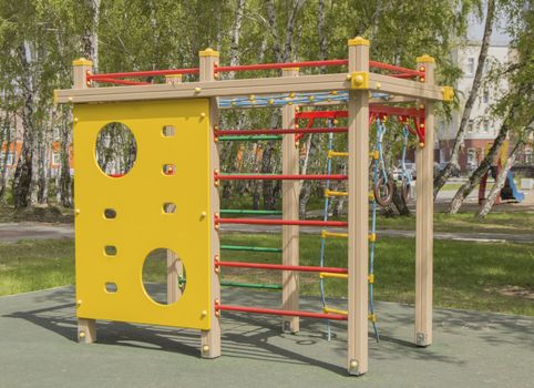 Colorful children's Playground in the Park. Summer, vacation nobody