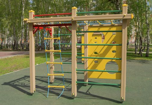 Colorful children's Playground in the Park. Summer, vacation nobody