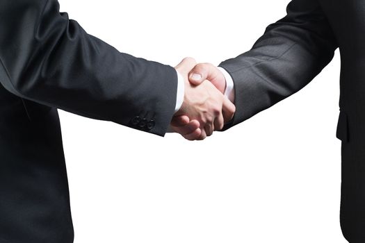 handshake of two business men isolated on white background.